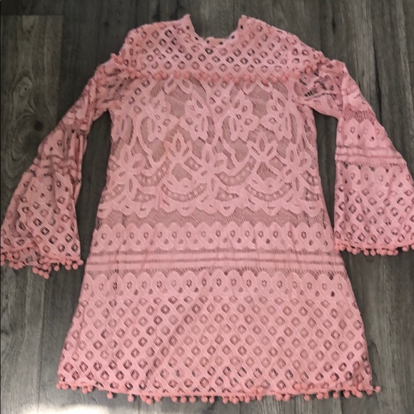 Pink lace and pom pom dress - Picture 2 of 6